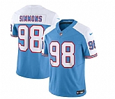 Men & Women & Youth Tennessee Titans #98 Jeffery Simmons Blue White 2023 F.U.S.E. Vapor Limited Throwback Jersey,baseball caps,new era cap wholesale,wholesale hats
